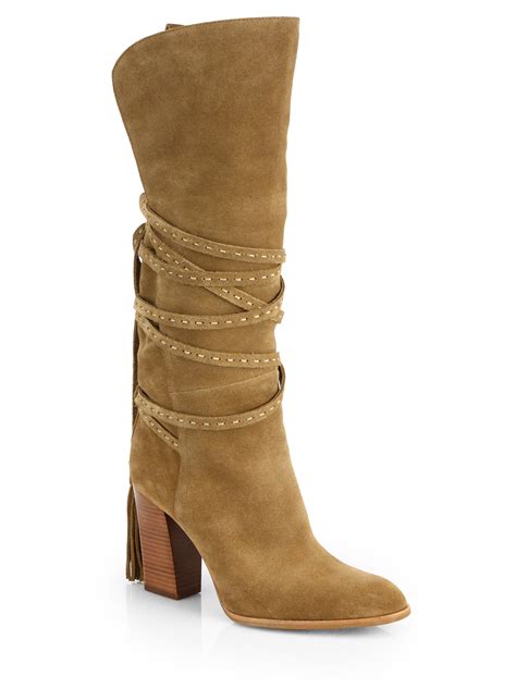 michael kors suede high heel thigh boots|Michael Kors stiletto heel boots.